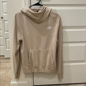 Nike Tan Hoodie with White Swoosh